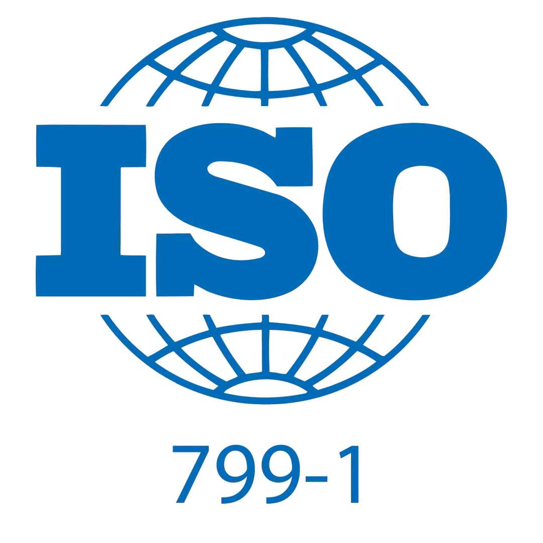 ISO 799-1 certificate logo